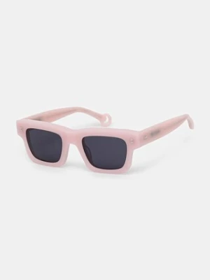 JW Anderson okulary przeciwsłoneczne Jwa02 Rectangle damskie kolor różowy EW0005.FA0426.300