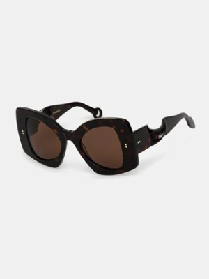 JW Anderson okulary przeciwsłoneczne Jwa04 Twister damskie kolor brązowy EW0011.FA0426.093