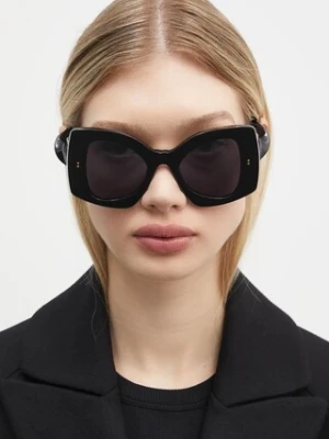 JW Anderson okulary przeciwsłoneczne Jwa04 Twister damskie kolor czarny EW0010.FA0426.999