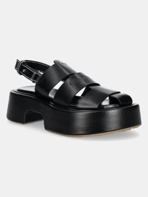 JW Anderson sandały skórzane damskie kolor czarny na platformie SN0099 LA0323 999
