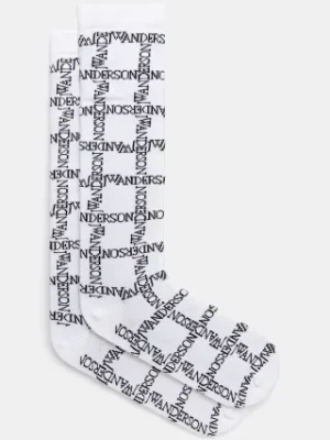 JW Anderson skarpetki Logo Grid Long kolor biały KW1034.YN0273.903