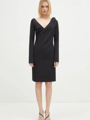 JW Anderson sukienka Shoulder Drape V-Neck Dress kolor czarny mini dopasowana DR0446.PG1573.999