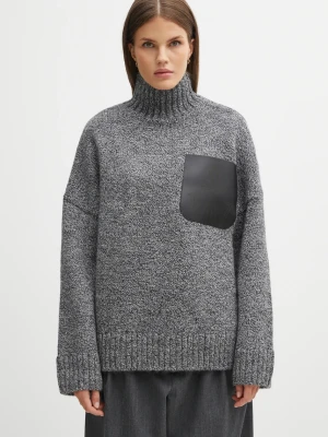 JW Anderson sweter z dodatkiem wełny Leather Patch Pocket