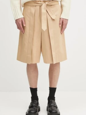 JW Anderson szorty bawełniane Folded Front Pleat męskie kolor beżowy SR0107.PG1713.132