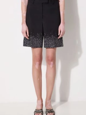 JW Anderson szorty wełniane Crystal Hem Tailored Shorts kolor czarny z aplikacją high waist SR0095.PG1321.999