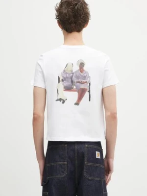 JW Anderson t-shirt bawełniany Anchor Embroidery Back Print męski kolor biały z nadrukiem JT0269.PG1510.001