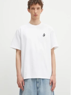 JW Anderson t-shirt bawełniany Anchor Embroidery męski kolor biały z aplikacją JT0257.PG1510.001