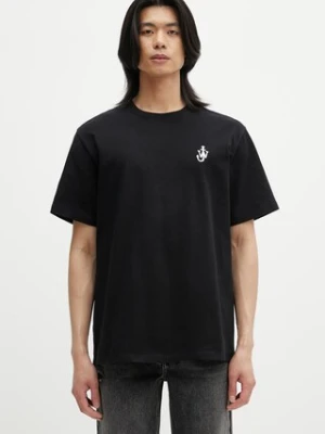 JW Anderson t-shirt bawełniany Anchor Embroidery męski kolor czarny z aplikacją JT0257.PG1510.999