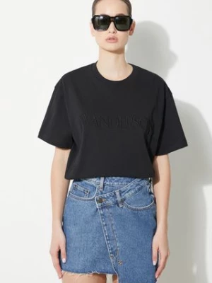 JW Anderson t-shirt bawełniany Logo Embroidery T-Shirt damski kolor czarny JT0218.PG0980.999