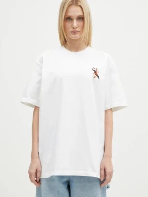 JW Anderson t-shirt bawełniany Puffin Embroidery T-Shirt kolor biały z aplikacją JT0249.PG1606.001