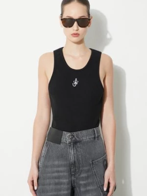 JW Anderson top bawełniany Anchor Embroidery Tank Top kolor czarny JO0205.PG1512.999