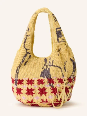 Jw Anderson Torebka Beaded Shopper Mini Z Ozdobnymi Koralikami gelb