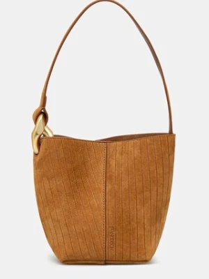 JW Anderson torebka nubukowa The Jwa Corner Small Bucket kolor brązowy HB0740.LA0375