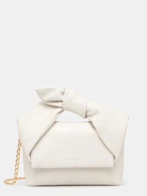 JW Anderson torebka skórzana Bow Small Twister kolor biały HB0698.LA0355