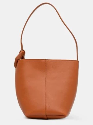 JW Anderson torebka skórzana The Jwa Corner Small Bucket kolor pomarańczowy HB0614.LA0307.142