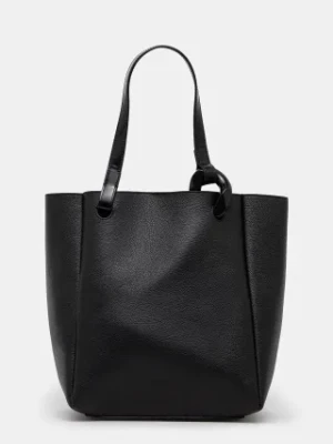 JW Anderson torebka skórzana The Jwa Corner Tote kolor czarny HB0648.LA0349.999