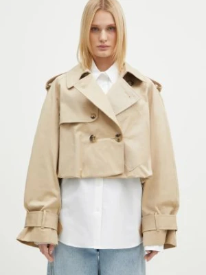 JW Anderson trencz Cropped Trench Coat damski kolor beżowy przejściowy oversize JK0341.PG1651.031