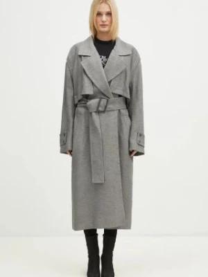 JW Anderson trencz Longline Trench Coat damski kolor szary przejściowy oversize CO0310.PG1640.929