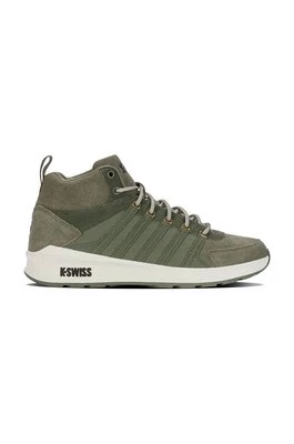 K-Swiss sneakersy skórzane VISTA TRAINER MID WNT kolor zielony 07145.379.M