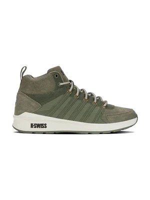 K-Swiss sneakersy skórzane VISTA TRAINER MID WNT kolor zielony 07145.379.M