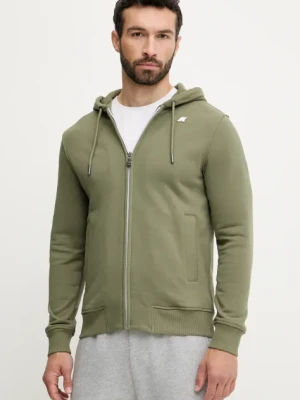 K-Way bluza męska kolor zielony z kapturem gładka K31364W