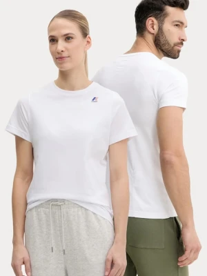 K-Way t-shirt bawełniany kolor biały z nadrukiem K007JE0