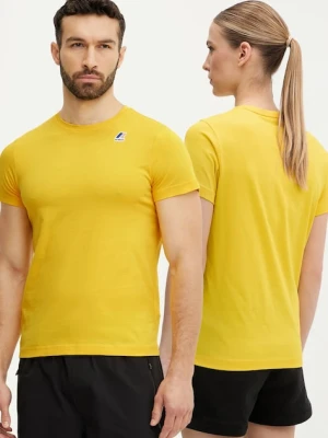 K-Way t-shirt bawełniany kolor żółty z nadrukiem K007JE0