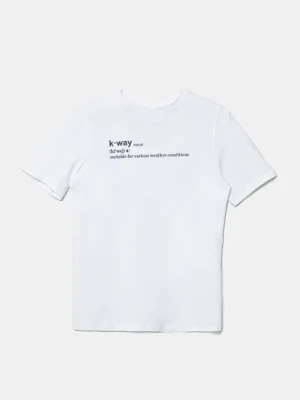 K-Way t-shirt bawełniany męski kolor biały z nadrukiem K3136DW