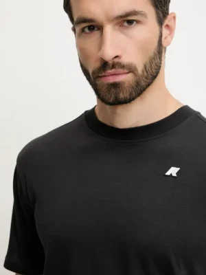 K-Way t-shirt bawełniany męski kolor czarny gładki K3136CW