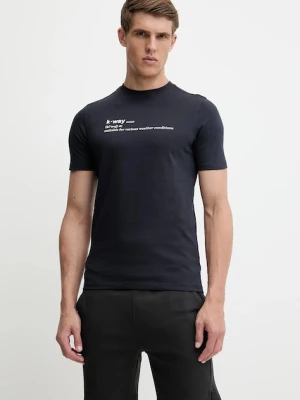 K-Way t-shirt bawełniany męski kolor granatowy z nadrukiem K3136DW