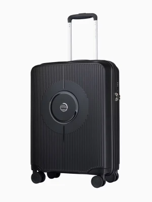 Kabinowa czarna walizka z polipropylenu z zamkiem szyfrowym TSA Puccini