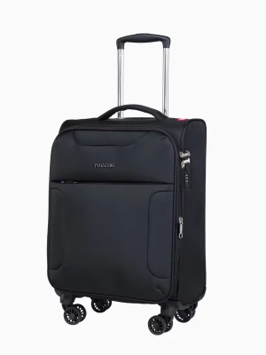 Kabinowa czarna walizka z poszerzeniem miękka Puccini
