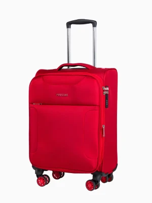Kabinowa czerwona walizka z poszerzeniem miękka Puccini