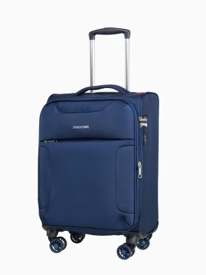 Kabinowa granatowa walizka z poszerzeniem miękka Puccini