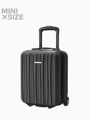 Kabinowa mini walizka ze żłobieniami czarna Puccini