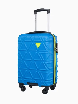 Kabinowa niebieska walizka z kontrastowym wykończeniem Puccini