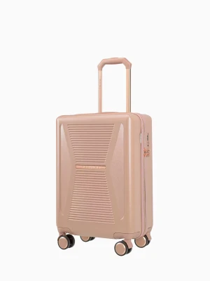 Kabinowa różowa walizka z elementami rose gold Puccini
