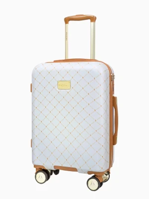 Kabinowa walizka na kółkach biała monogram Puccini