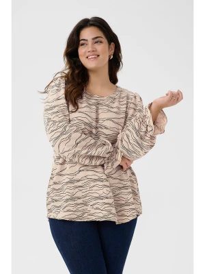 Kaffe Bluzka w kolorze beżowo-czarnym rozmiar: 50