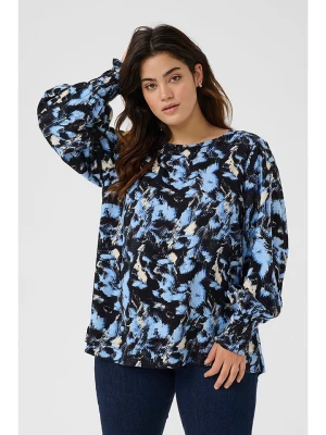 KAFFE curve Bluzka w kolorze czarno-błękitnym rozmiar: 50