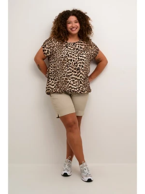 KAFFE curve Bluzka w kolorze jasnobrązowo-czarnym rozmiar: 46