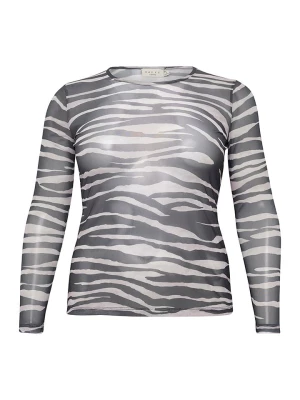 KAFFE curve Koszulka "Meshu" w kolorze czarno-białym rozmiar: L