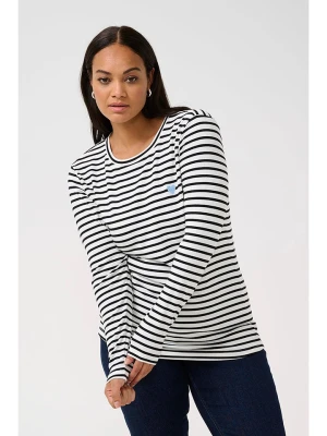 KAFFE curve Koszulka w kolorze biało-czarnym rozmiar: L