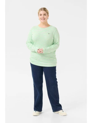 KAFFE curve Koszulka w kolorze biało-jasnozielonym rozmiar: M