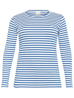 KAFFE curve Koszulka w kolorze biało-niebieskim rozmiar: XL