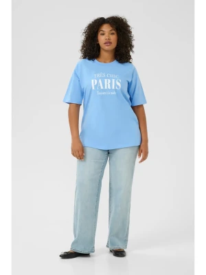 KAFFE curve Koszulka w kolorze błękitnym rozmiar: M