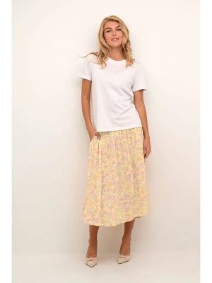 KAFFE curve Spódnica "Isma" w kolorze żółto-jasnoróżowym rozmiar: 52