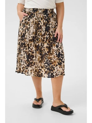 KAFFE curve Spódnica w kolorze beżowo-ciemnobrązowym rozmiar: 46