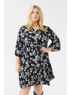 KAFFE curve Sukienka w kolorze granatowo-białym rozmiar: 52