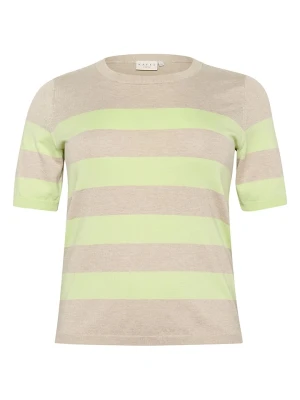 KAFFE curve Sweter w kolorze beżowo-zielonym rozmiar: S